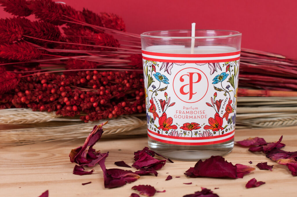Création de marque de bougie, Marquage bougie etiquette 360°, Projets, Revente, Verre transparent 130g,