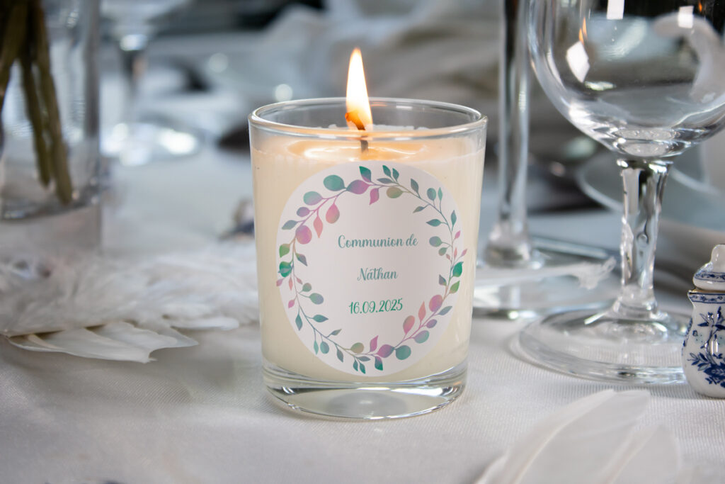 Bougie personnalisable communion